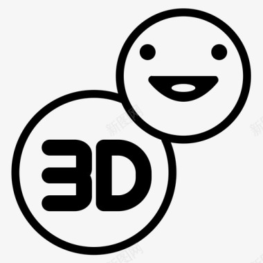 3d电影46线性图标图标