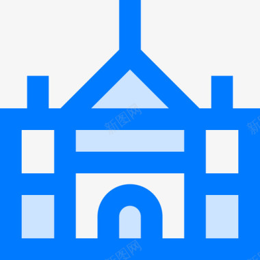 白金汉宫英国3蓝色图标图标