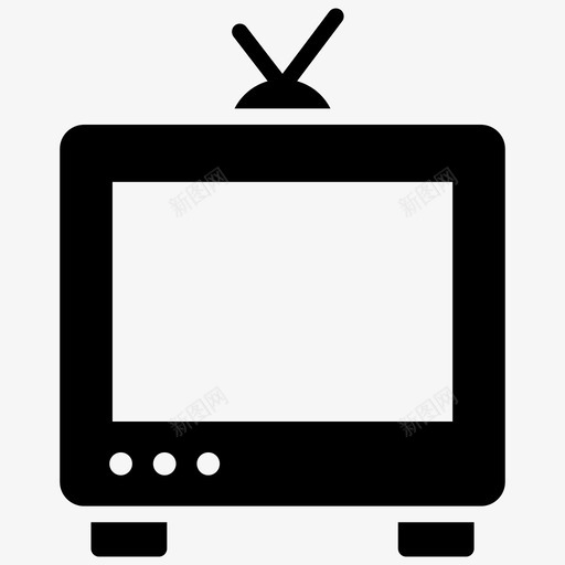 电视广播显示图标svg_新图网 https://ixintu.com 图标 图示 复古 广播 显示 用户界面 电视 监视器
