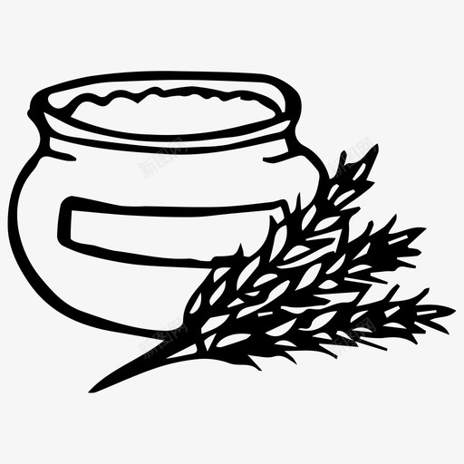 面粉面包房面粉袋图标svg_新图网 https://ixintu.com 厨房 面包房 面粉 面粉袋 食物