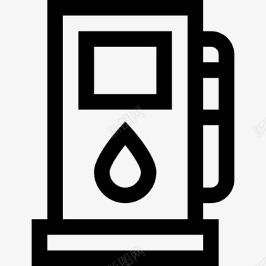 汽油泵污染线性图标图标