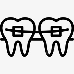 牙科学牙套牙科学4线性图标高清图片