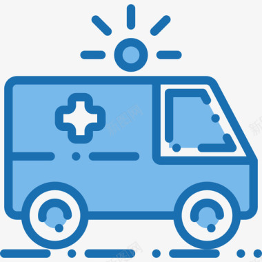 汽车医疗和医院3蓝色图标图标