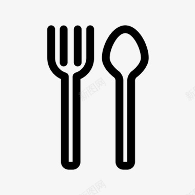 叉子和勺子厨房厨房设备图标图标