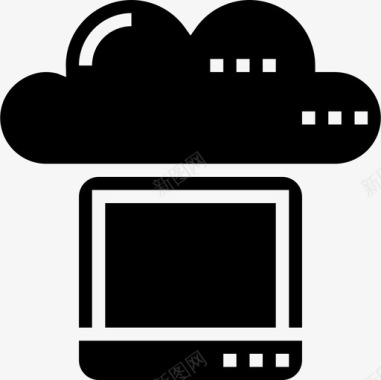 笔记本电脑云服务6字形图标图标