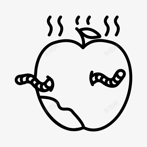 苹果虫食物水果图标svg_新图网 https://ixintu.com 果虫 水果 烂苹果 腐烂 苹果 食物 食物腐败