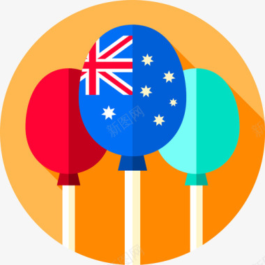 气球澳大利亚日平仓图标图标