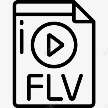 Flv视频制作大纲线性图标图标