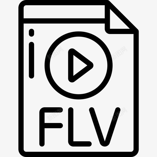 Flv视频制作大纲线性图标svg_新图网 https://ixintu.com Flv 线性 视频制作大纲