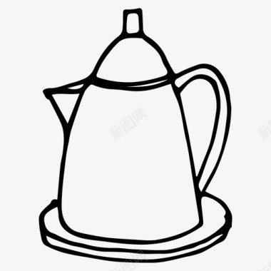 茶壶盘子厨房图标图标
