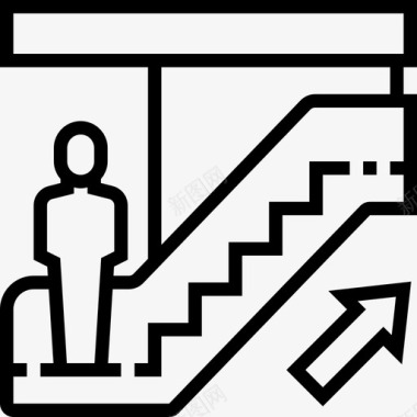 74号机场直线楼梯图标图标