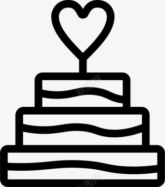 婚礼心蛋糕图标图标