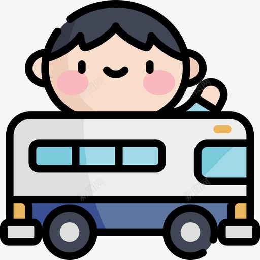 巴士旅游者3线颜色图标svg_新图网 https://ixintu.com 巴士 旅游者 颜色