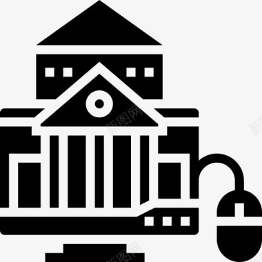 网上银行金融科技元素2字形图标图标