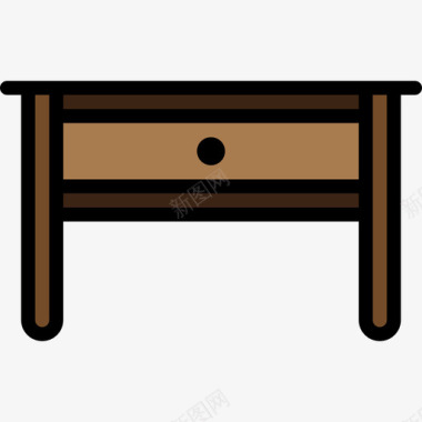 桌子家具和家居装饰5线条色图标图标