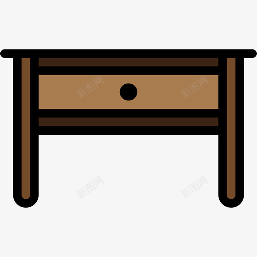 桌子家具和家居装饰5线条色图标svg_新图网 https://ixintu.com 家具 家居装饰 桌子 线条