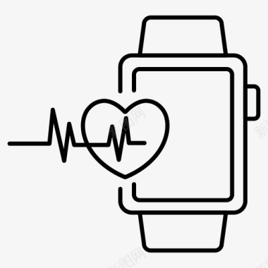 smartwatch健康跟踪心脏脉搏图标图标