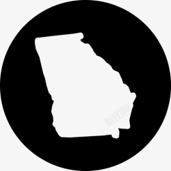 乔治亚州乔治亚州乔治亚州地图美国各州地图圆形填充图标高清图片