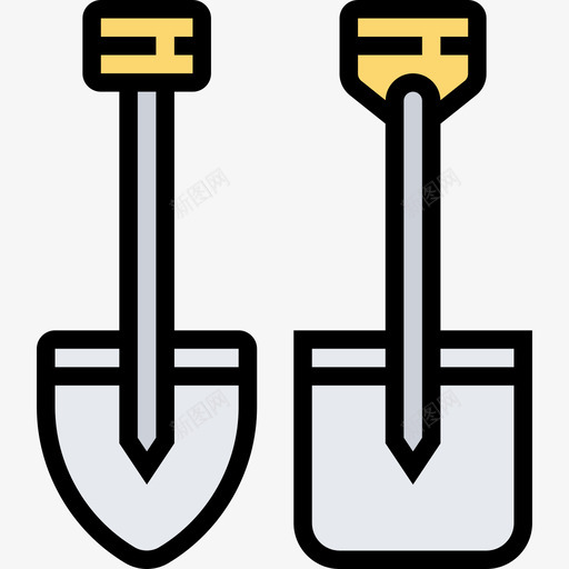 铁锹农耕46线颜色图标svg_新图网 https://ixintu.com 农耕 铁锹 颜色