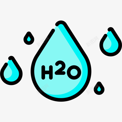 H2o化学25线性颜色图标svg_新图网 https://ixintu.com H2o 化学 线性 颜色