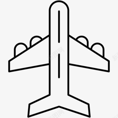 飞机航空轮廓图标图标
