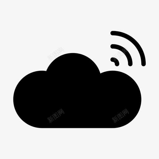 云网络连接信号图标svg_新图网 https://ixintu.com 云网 信号 字形 网络 计算机 连接