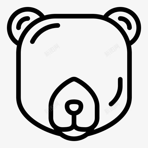 北极熊动物头图标svg_新图网 https://ixintu.com 动物 北极熊 南极 头 野生动物