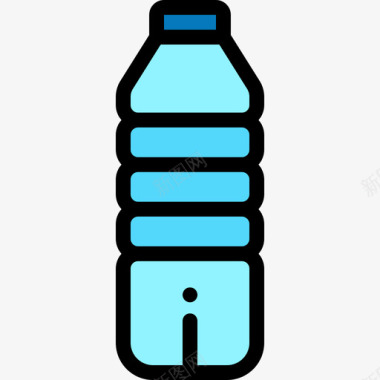 水瓶曲棍球18线性颜色图标图标