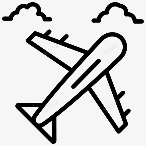 飞机旅行车辆图标svg_新图网 https://ixintu.com 图标 旅行 线图 车辆 酒店 飞机