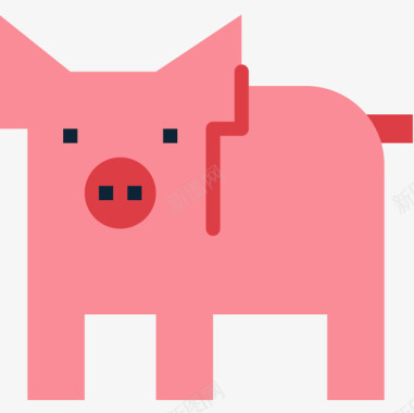 猪动物7扁平图标图标