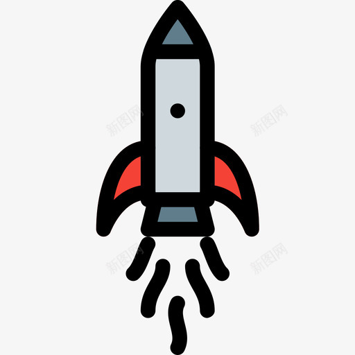 火箭太空94线性颜色图标svg_新图网 https://ixintu.com 太空94 火箭 线性颜色