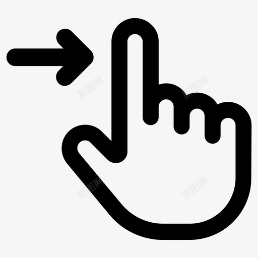 滑动手指手势图标svg_新图网 https://ixintu.com 右手 手势 手指 滑动