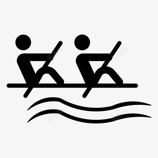 划船独木舟奥运会图标svg_新图网 https://ixintu.com 体育 划船 奥运会 比赛 独木舟