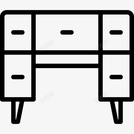办公桌家具和家居装饰线性图标svg_新图网 https://ixintu.com 办公桌 家具 家居装饰 线性