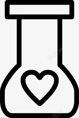 烧瓶埃伦梅耶烧瓶爱情图标图标