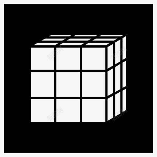 魔方方块骰子图标svg_新图网 https://ixintu.com 方块 游戏 骰子 魔方