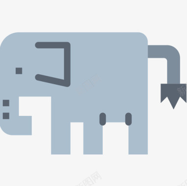 大象动物7扁平图标图标