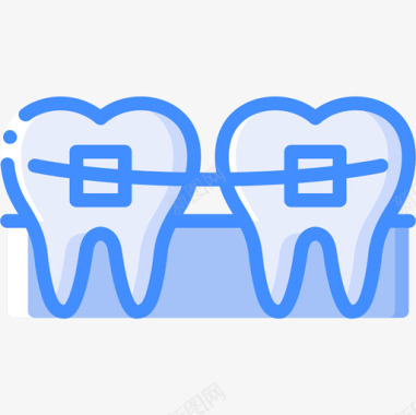 牙套牙科7蓝色图标图标