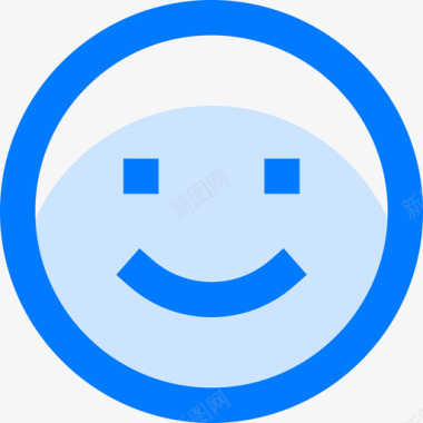 微笑情绪4蓝色图标图标