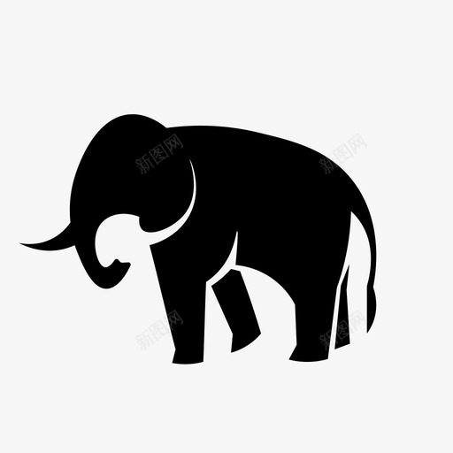 大象非洲鼻子图标svg_新图网 https://ixintu.com 丛林 动物 动物园 大象 非洲 鼻子