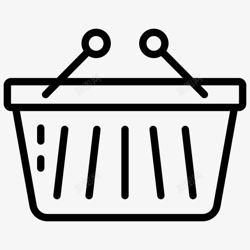 野餐桶篮子杂货桶图标svg_新图网 https://ixintu.com 商业 图标 杂货 篮子 线图 购物车 野餐 金融