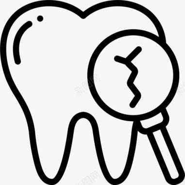 断牙牙科学4线状图标图标