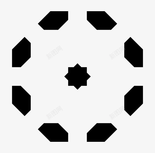 八角星缓冲图标svg_新图网 https://ixintu.com 八角星 加载 形状 漂亮 缓冲 缓冲2 设计