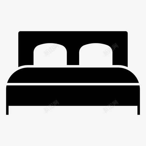 床卧室家图标svg_新图网 https://ixintu.com 卧室 家用 特大号 睡觉 设备