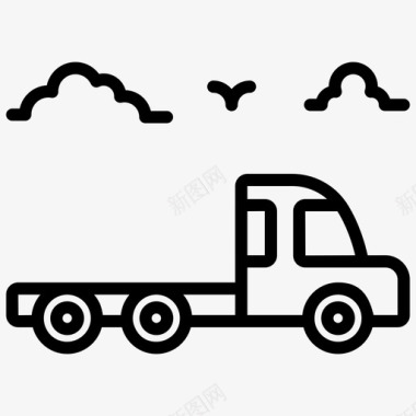 送货车送货货物送货服务图标图标