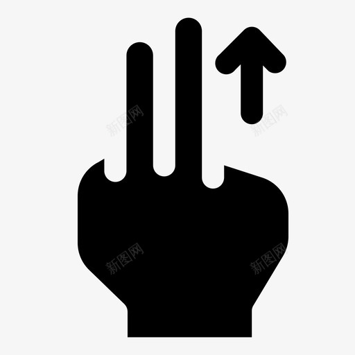 向上滑动两个手指触摸手势字形图标svg_新图网 https://ixintu.com 两个 向上 字形 手势 手指 滑动 触摸