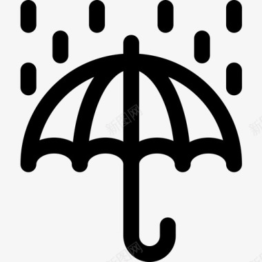 雨伞175号天气直线型图标图标
