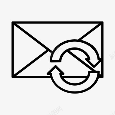同步电子邮件信封图标图标