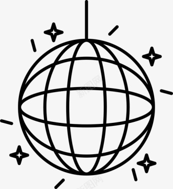世界迪斯科舞会地球仪图标图标