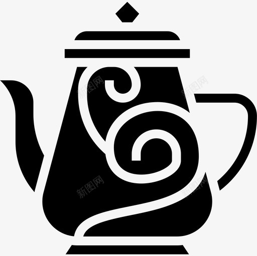 茶壶复古装饰20雕文图标svg_新图网 https://ixintu.com 复古 茶壶 装饰 雕文